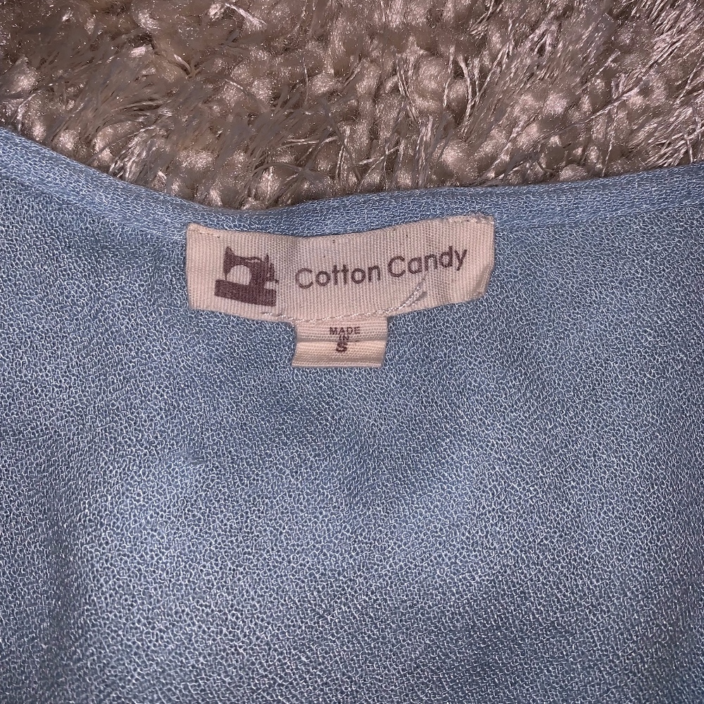 Light Blue Ruffle Crop Top - Picture 2 of 2